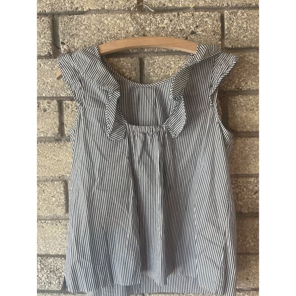 J.Crew Womens Striped Sleeveless Top With Ruffle Detail - Picture 4 of 5